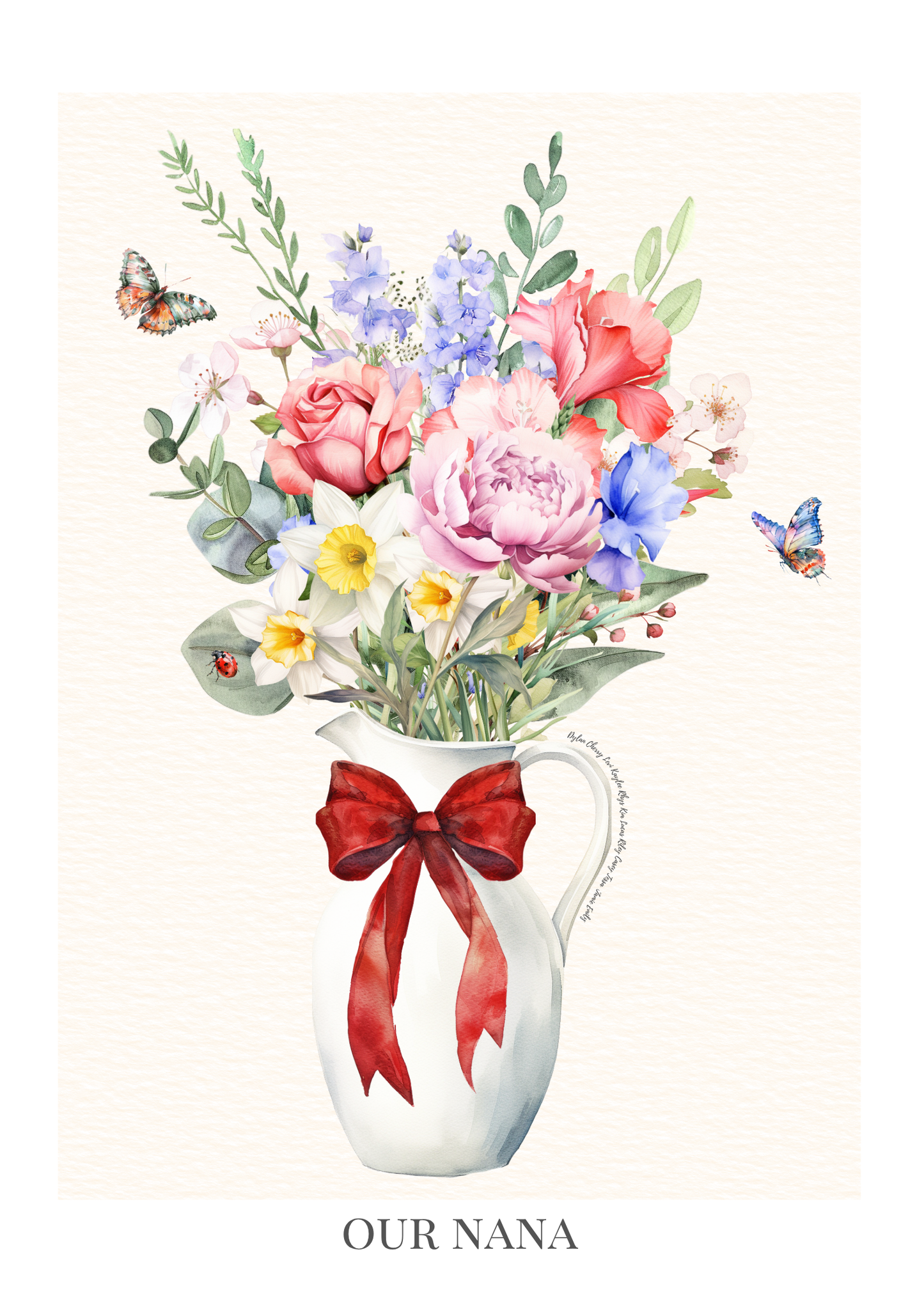 Custom Birth flower bouquet - Jug