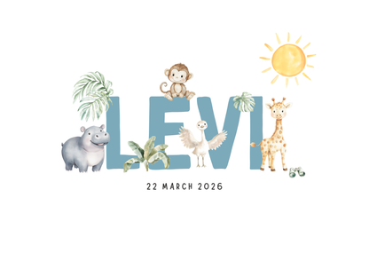 Safari Animals (set 3) - Custom Name Print