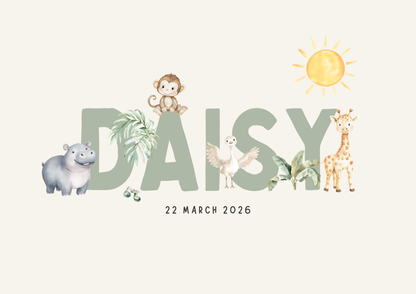 Safari Animals (set 3) - Custom Name Print