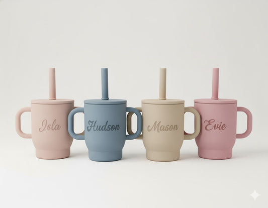 Personalised Silicone Straw Cup  (180ml)