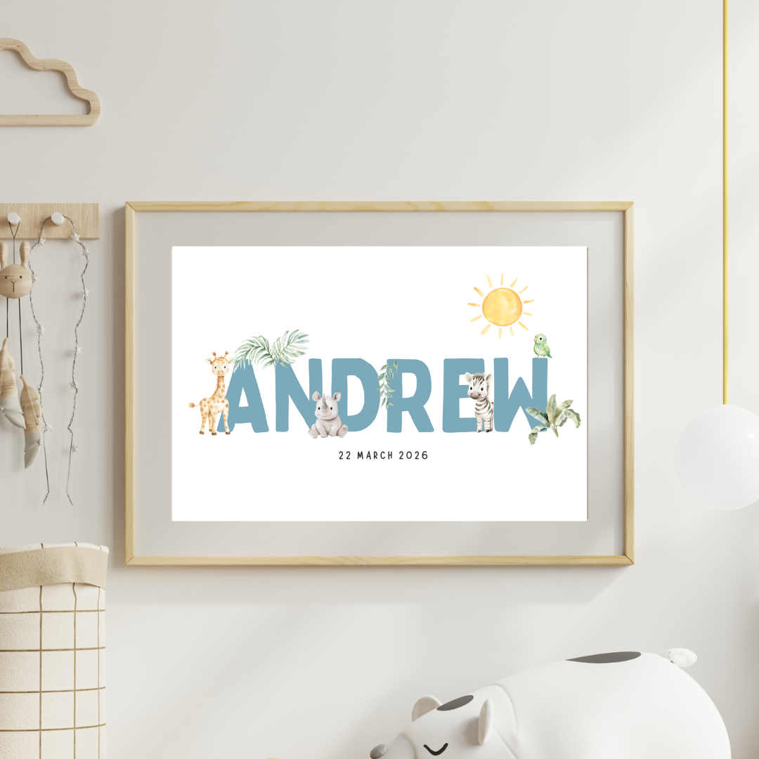 Safari Animals (set 1) - Custom Name Print