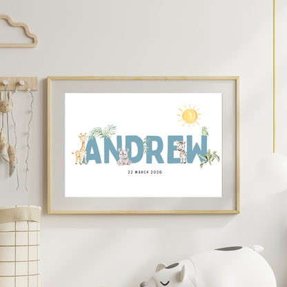 Safari Animals (set 1) - Custom Name Print