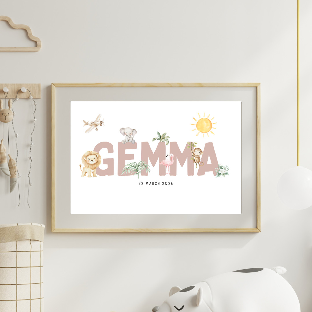 Safari Animals (set 2) - Custom Name Print