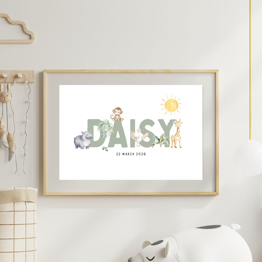 Safari Animals (set 3) - Custom Name Print