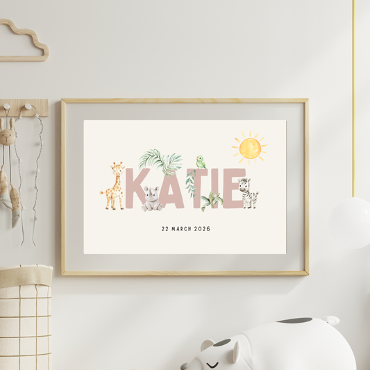 Safari Animals (set 1) - Custom Name Print
