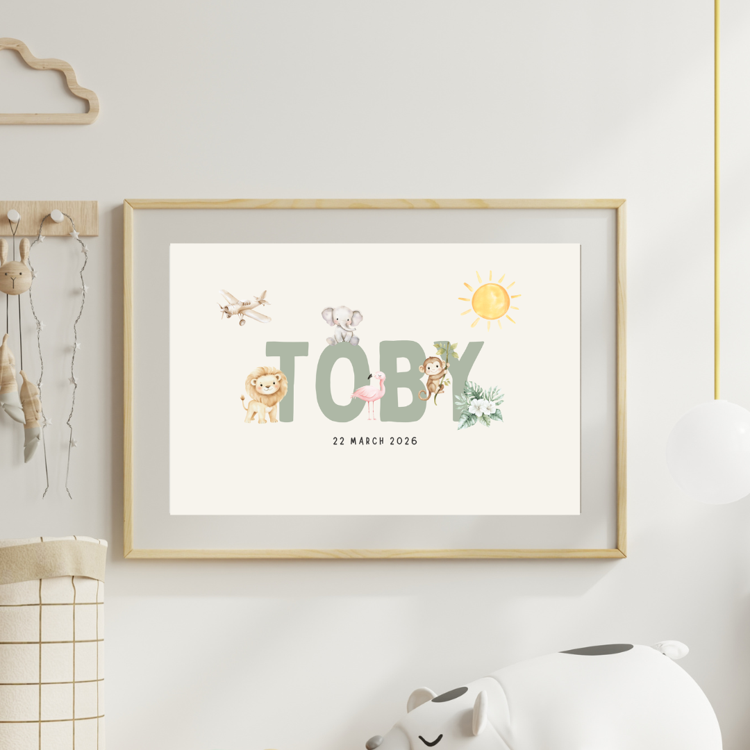 Safari Animals (set 2) - Custom Name Print